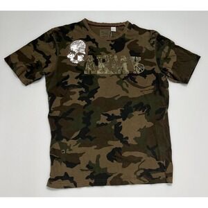 Triple Five Soul T-Shirt 100% Cotton Embroidered Camouflage Men's Size L VTG NWT